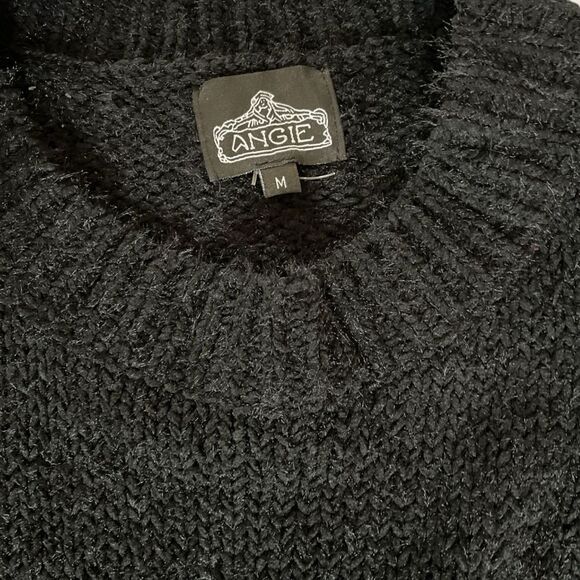 Angie Crewneck Long Sleeve Knit Mini Sweater Dress - Size M - Black - Picture 5 of 6